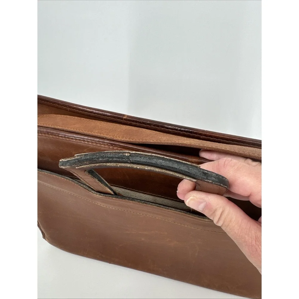 Vintage Coach 5351 Senator Brown Leather Legal Size Briefcase Restoration Needed